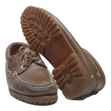 TIMBERLAND Classic Mens Brown Leather Boat Shoes UK 7.5 Durable Outdoor