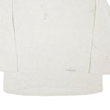 GYMNASIUM Mens Cream Cotton Blend Lace Up Neck L Sweatshirt Pullover Casual