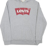 LEVI'S Mens Grey Hoodie S Cotton Blend Pullover Casual Sweatshirt