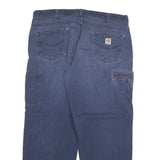 CARHARTT Mens Cotton Blend Navy Blue Regular Fit Straight Leg Trousers W40 L30
