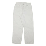 RIDERS Mens Cotton Blend White Regular Straight Trousers W28 L28 Casual Wear