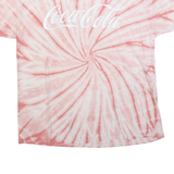 COCA COLA Mens Pink & White Tie Dye T-Shirt L Short Sleeve Crew Neck Casual