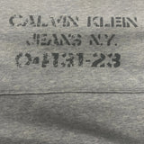 Calvin Klein Spellout Long Sleeve T-Shirt - Medium Grey Cotton