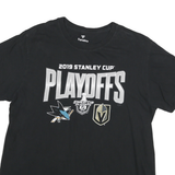 FANATICS Mens Black 2019 Stanley Cup Playoffs Graphic T-Shirt L Short Sleeve