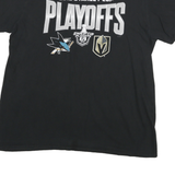 FANATICS Mens Black 2019 Stanley Cup Playoffs Graphic T-Shirt L Short Sleeve