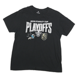 FANATICS Mens Black 2019 Stanley Cup Playoffs Graphic T-Shirt L Short Sleeve