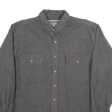 FIELD & STREAM Mens Grey Cotton Blend Shirt L Button Front Workwear Casual
