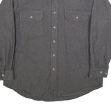FIELD & STREAM Mens Grey Cotton Blend Shirt L Button Front Workwear Casual