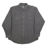 FIELD & STREAM Mens Grey Cotton Blend Shirt L Button Front Workwear Casual