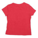 TOMMY HILFIGER Womens Red Cotton Blend Graphic T-Shirt M Short Sleeve Crew Neck