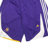 ADIDAS Mens Purple & Yellow Basketball Sports Shorts Size L W32 NBA Logo