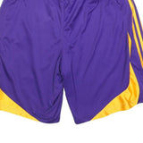 ADIDAS Mens Purple & Yellow Basketball Sports Shorts Size L W32 NBA Logo