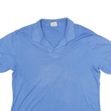 CADILLAC Mens Blue XL Cotton Blend Polo Shirt Short Sleeve Plain Collar Casual
