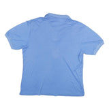 CADILLAC Mens Blue XL Cotton Blend Polo Shirt Short Sleeve Plain Collar Casual