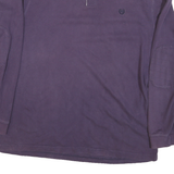 CHAPS Mens Purple & White Long Sleeve Plain XL Cotton Blend Polo Shirt Casual