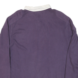 CHAPS Mens Purple & White Long Sleeve Plain XL Cotton Blend Polo Shirt Casual