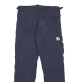 CARHARTT WIP Mens Cotton Blue Regular Cargo Trousers W30 L30 Casual Workwear