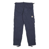 CARHARTT WIP Mens Cotton Blue Regular Cargo Trousers W30 L30 Casual Workwear
