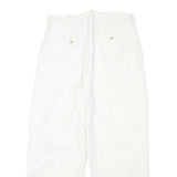 TORERO Womens Cotton Blend White Relaxed Straight Trousers W28 L26 Zip Closure