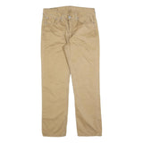 LEVI'S Mens Classic Cotton Blend Beige W32 L30 Trousers Zip Closure Straight Fit