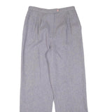SEPRETS Womens Wool Grey Regular Fit Straight Leg Trousers W28 L31 Classic