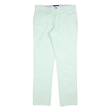 TOMMY HILFIGER Mens Cotton Blend White Regular Straight Trousers W34 L34 Smart