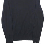 NAUTICA Mens Black Plain V Neck Basic Knit Jumper Cotton M Comfortable Casual