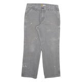 CARHARTT Mens Relaxed Fit Grey Jeans Denim W34 L30 Durable Workwear Zip Closure