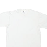 STAFFORD Mens White T-Shirt L Short Sleeve Crew Neck Plain Cotton Blend Classic