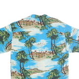 UTLITY Mens Blue Hawaiian Shirt L Rayon Tropical Print Casual Beachwear