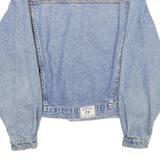 Womens Blue Denim Cotton Jacket XL Button Plain Classic Casual Retro