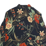 CLIO Womens Black Floral Printed Button Long Sleeve Shirt L Lightweight