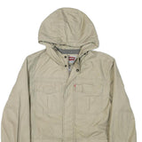 LEVI'S Mens Beige Polyester Blend Hooded Jacket S Plain Casual Zip