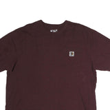 CARHARTT Mens Maroon Pocket T-Shirt XL Short Sleeve Crew Neck Cotton Workwear