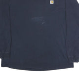CARHARTT Mens Navy Blue Classic T-Shirt XL Long Sleeve Crew Neck Pocket
