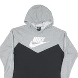 NIKE Mens Grey & Black Logo Pullover Hoodie M Sweatshirt Casual Sportswear