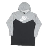 NIKE Mens Grey & Black Logo Pullover Hoodie M Sweatshirt Casual Sportswear