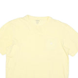 CHAPS Mens Yellow Plain T-Shirt M Short Sleeve Crew Neck Pocket Casual Cotton