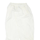 Mens White Joggers L W25 L25 Loose Tapered Polyester Blend Casual