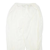 Mens White Joggers L W25 L25 Loose Tapered Polyester Blend Casual