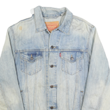 LEVI'S Mens Blue Denim Jacket L Cotton Button Casual Vintage Classic Fit