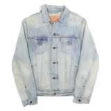 LEVI'S Mens Blue Denim Jacket L Cotton Button Casual Vintage Classic Fit