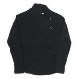 PUMA Womens Black Zip Neck UK 10 Sweatshirt Athletic Casual Pullover