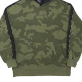 CHAMPION Boys Green Camouflage Hoodie 2XL Cotton Blend Pullover