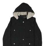 NAUTICA Womens Black Jacket M Polyester Blend Plain Zip Hooded Casual Outerwear