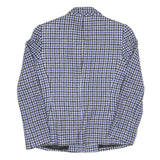 Womens Blue Black White Check Jacket UK 8 Cotton Blend Button Closure Classic