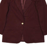 SAVANAL Womens Maroon Wool Blazer Jacket M Button Closure Classic Fit Plain