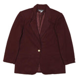 SAVANAL Womens Maroon Wool Blazer Jacket M Button Closure Classic Fit Plain