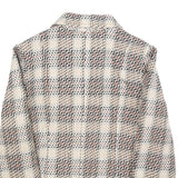 Womens Beige Brown Check Button Jacket XS Woven Classic Fit Casual Stylish