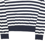 TOMMY HILFIGER Womens Navy & White Heart Patterned Cotton Blend Jumper Crew Neck